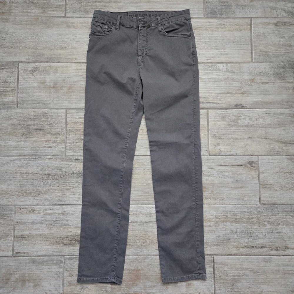 American Eagle Slim Straight Jeans Men's Slate Grey Everyday Office Casual 29x32